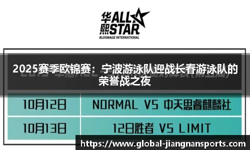 2025赛季欧锦赛：宁波游泳队迎战长春游泳队的荣誉战之夜